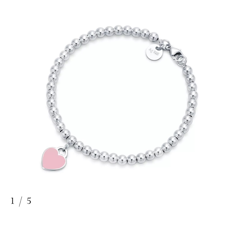 Tiffany & Co. Silver with Pink Heart Charm